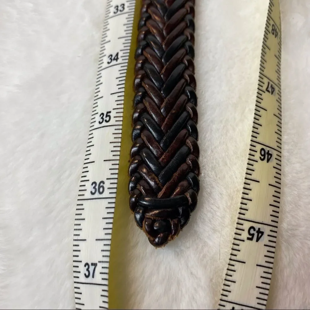 Brighton Brown Braided Leather Belt Size M/L